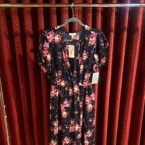 Como Vintage Floral Navy Dress